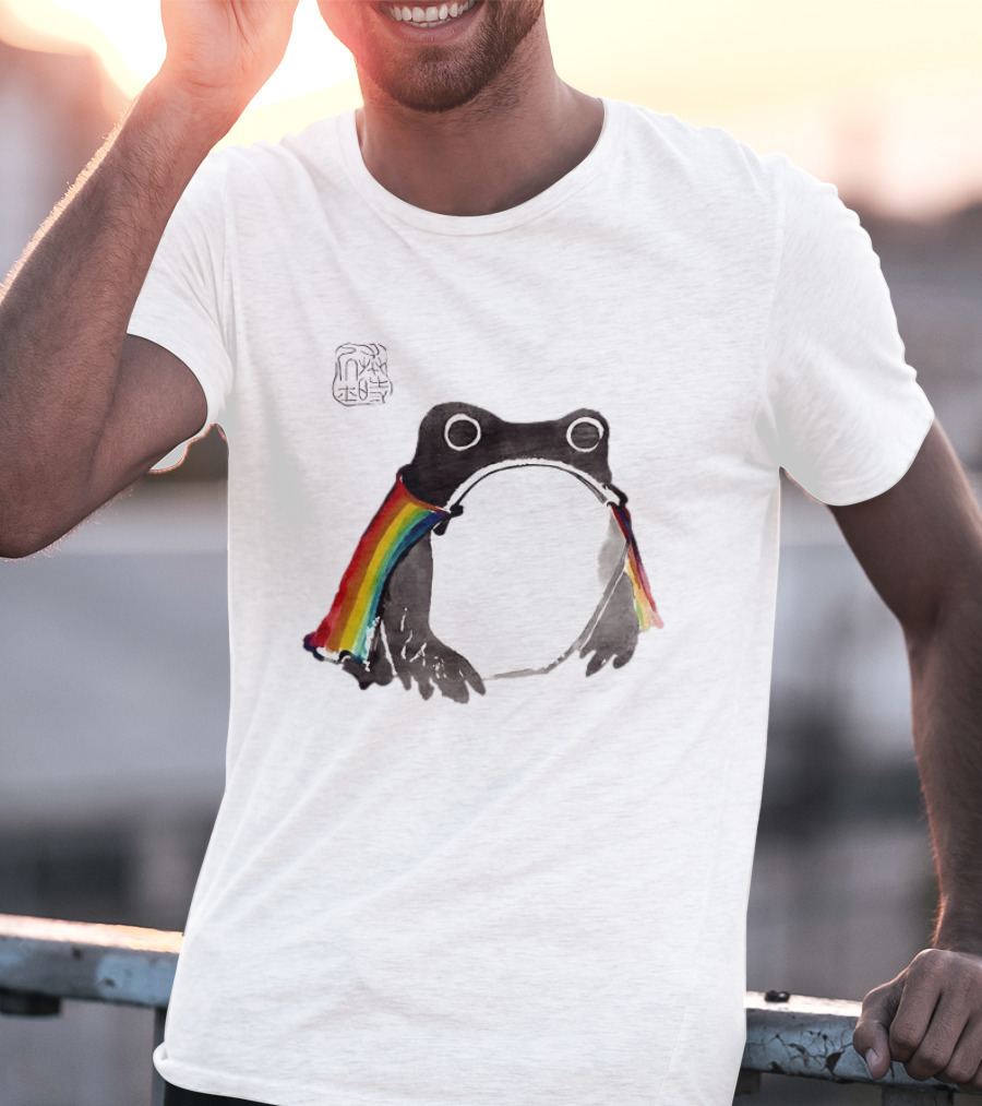Pride Frog Rainbow Cloak Cheerful Vibe T-Shirt
