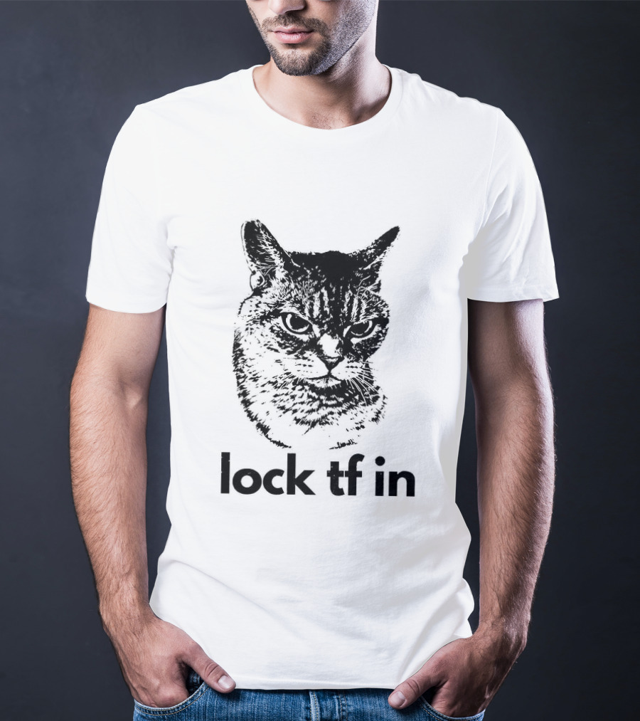 Serious Cat Lock Tf In Classical Japanese T-Shirt