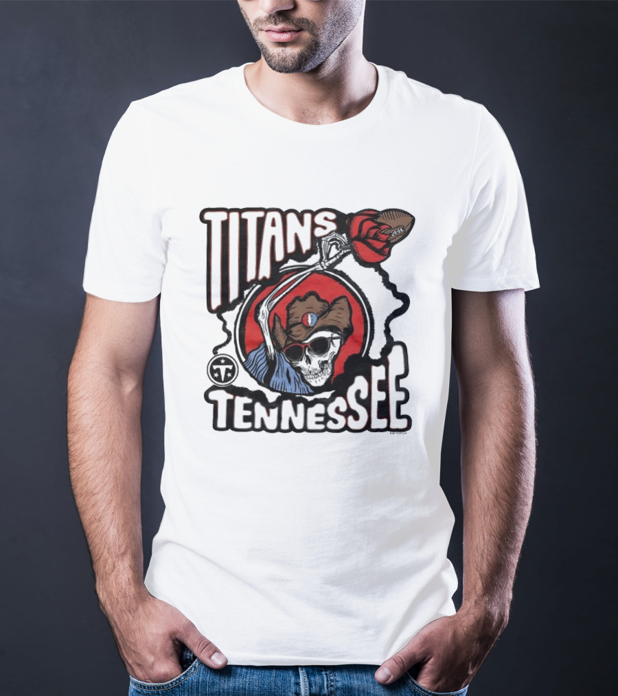 Tennessee Titans Grateful Dead Skeleton Rose Collaboration T-Shirt