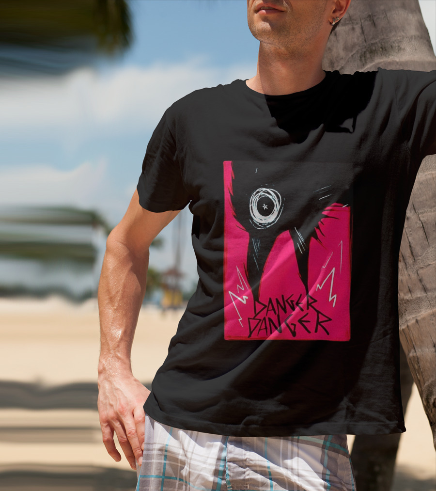 Danger Danger Eerie Eye Dark Pink Lightning T-Shirt