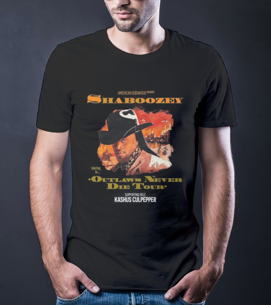 Shaboozey Outlaws Never Die Tour 2026 North America Schedule Dates Cowboy Flames T-Shirt