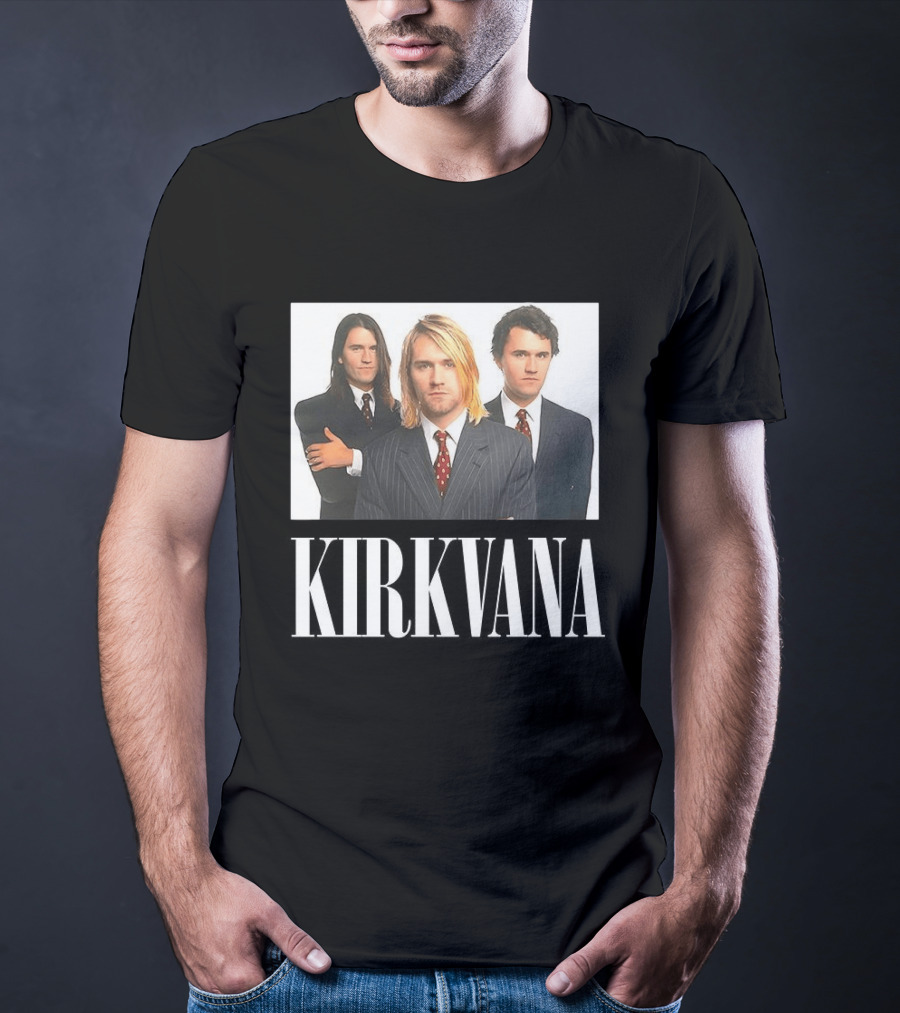 Kirkvana Charlie Kirk Nirvana Band Suits Image T-Shirt