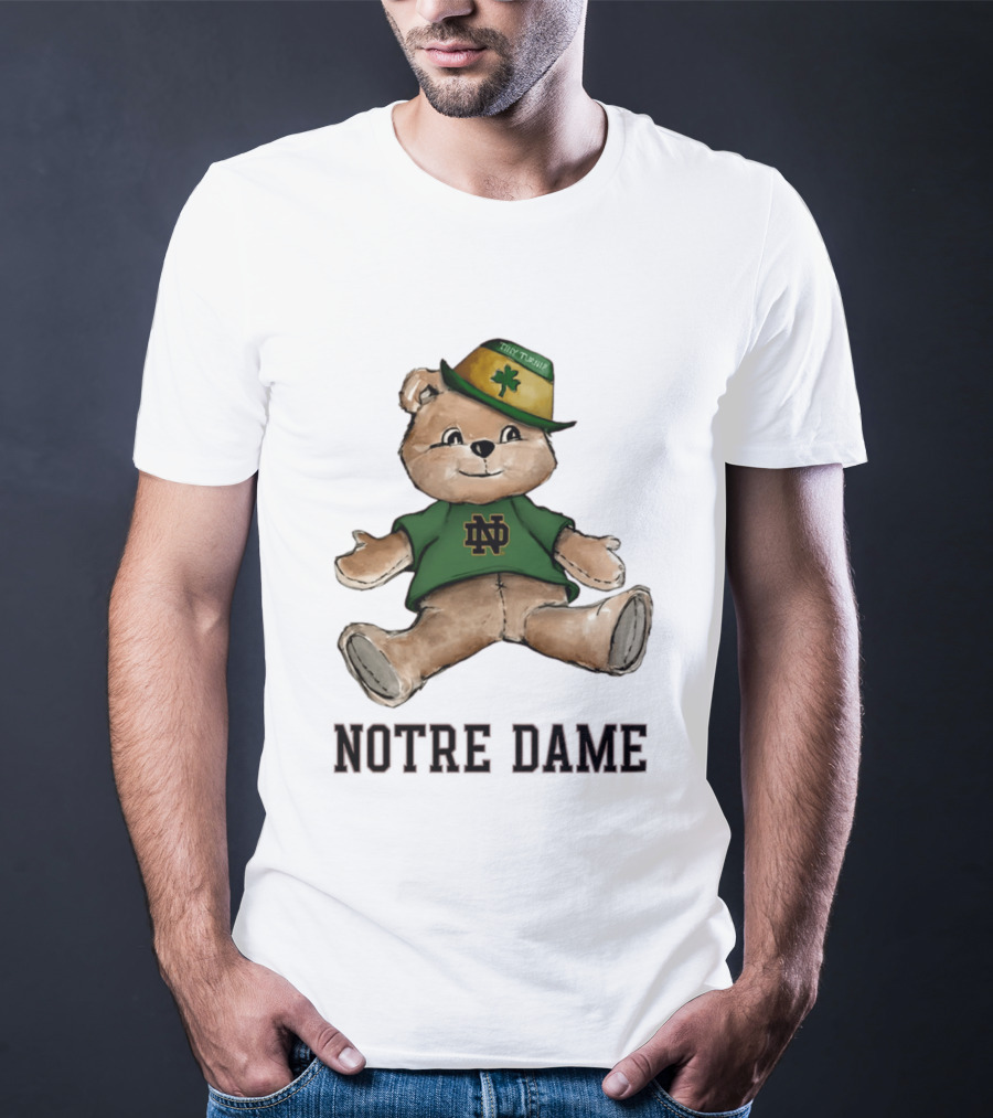 Notre Dame Fighting Irish Teddy Bear ND Logo Hat T-Shirt