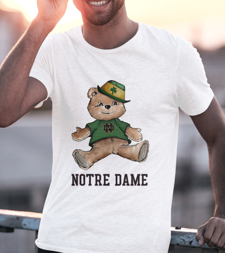 Notre Dame Fighting Irish Teddy Bear ND Logo Hat T-Shirt
