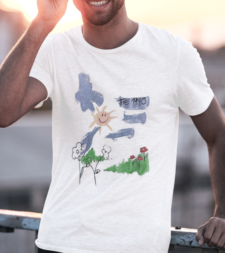 The 1975 Doodle Happy Sun And Flowers T-Shirt