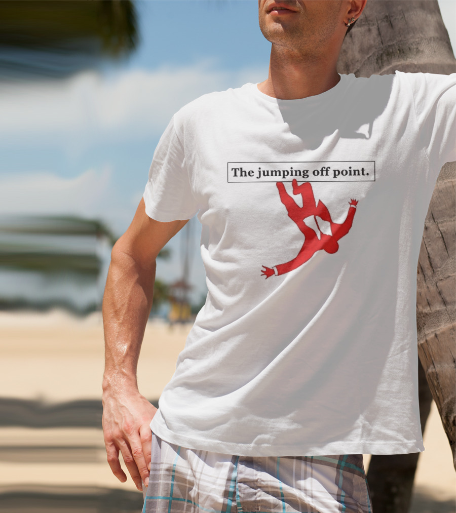 The Jumping Off Point Red Silhouette Skydiver T-Shirt