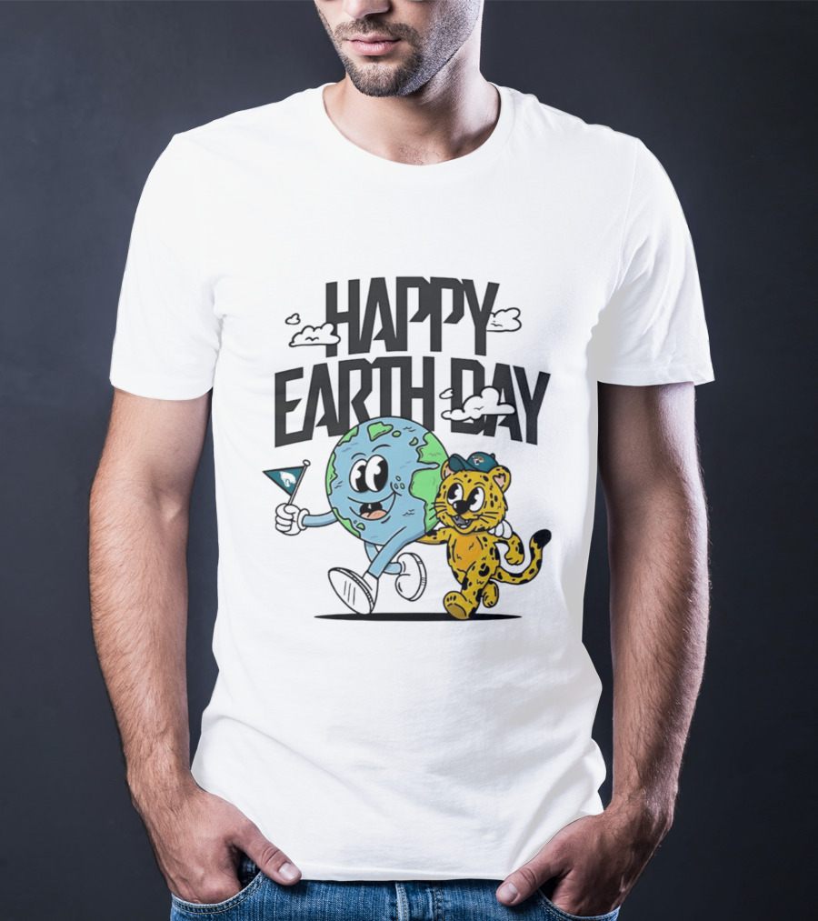 Jacksonville Jaguars Happy Earth Day Celebration With Earth And Jaguar T-Shirt