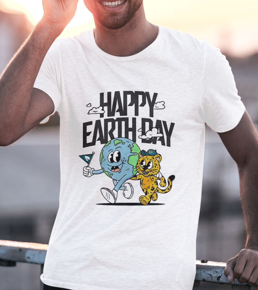 Jacksonville Jaguars Happy Earth Day Celebration With Earth And Jaguar T-Shirt