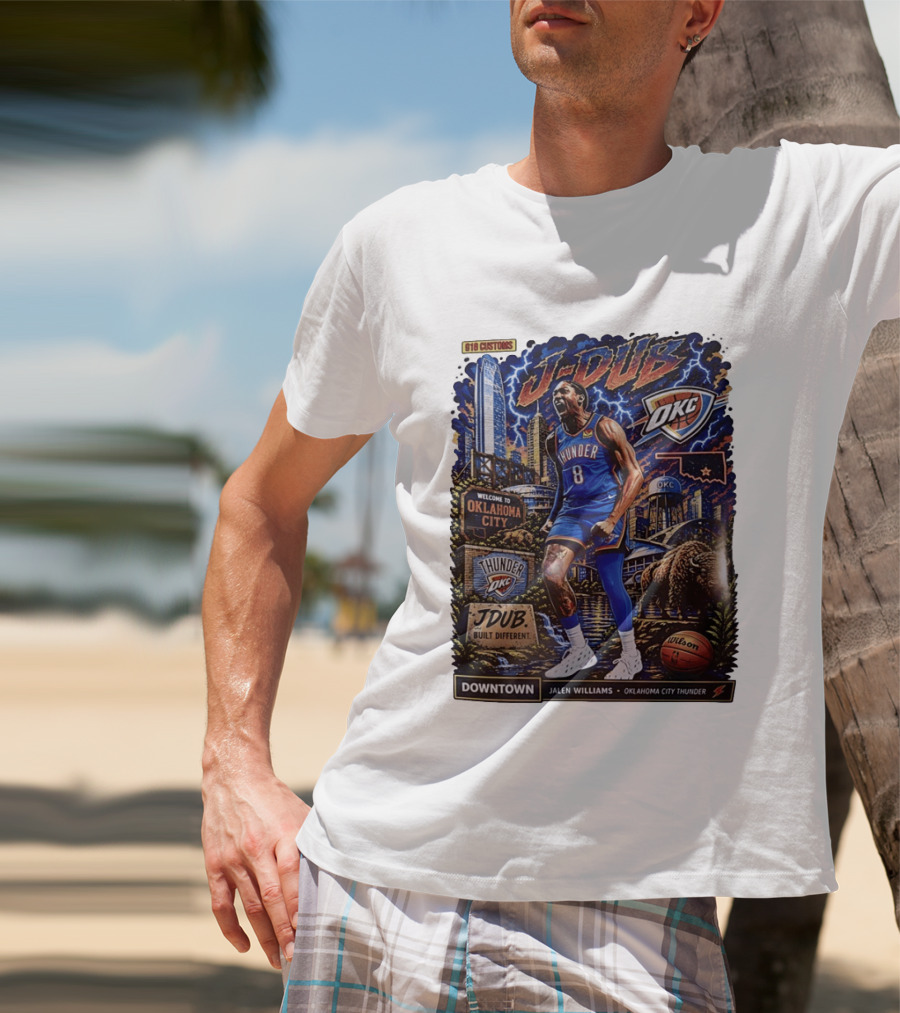 J Dub Oklahoma City Thunder Jalen Williams Downtown Comic OKC Basketball T-Shirt