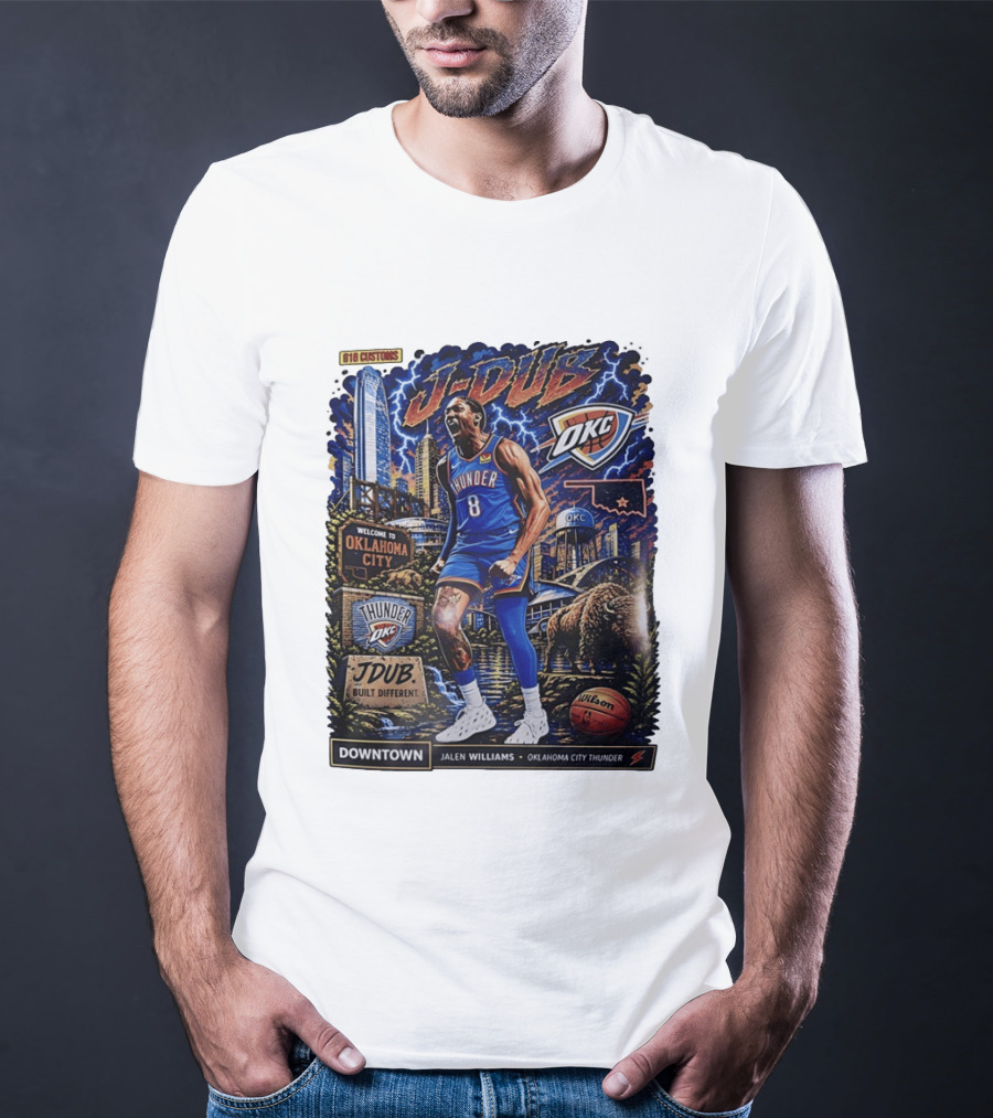 J Dub Oklahoma City Thunder Jalen Williams Downtown Comic OKC Basketball T-Shirt