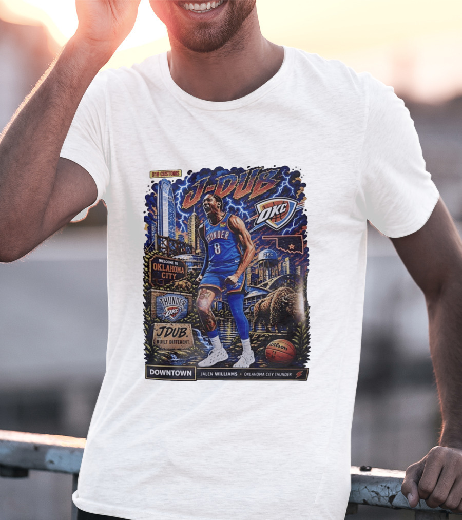 J Dub Oklahoma City Thunder Jalen Williams Downtown Comic OKC Basketball T-Shirt