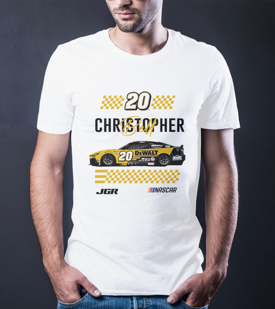 Christopher Bell 20 Dewalt Nascar Autographed JGR Racing T-Shirt