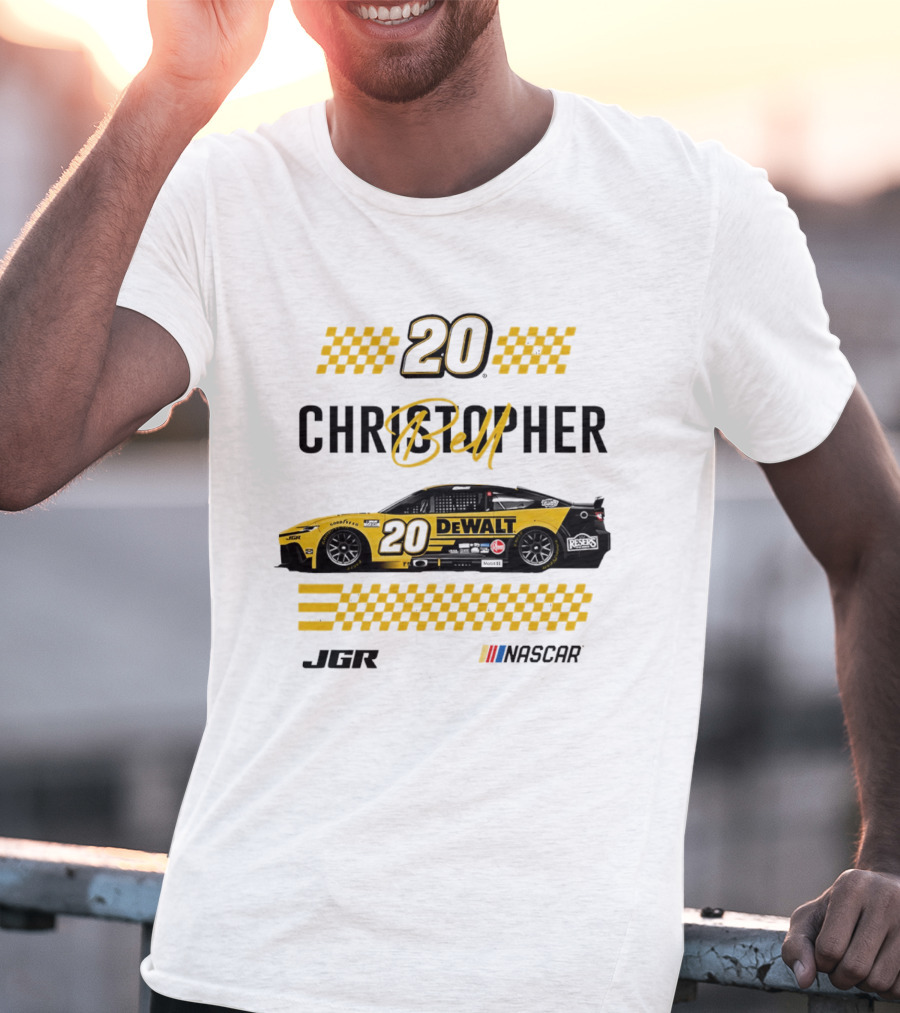 Christopher Bell 20 Dewalt Nascar Autographed JGR Racing T-Shirt