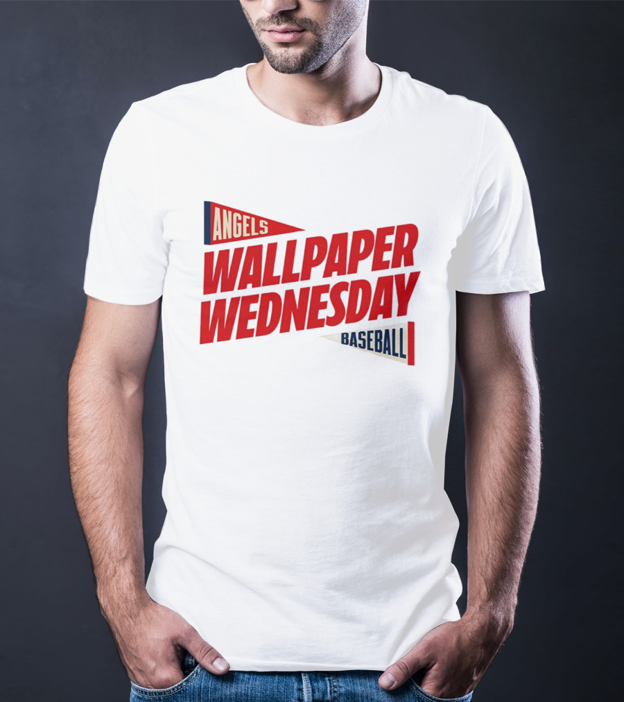 Los Angeles Angels Wallpaper Wednesday Baseball T-Shirt