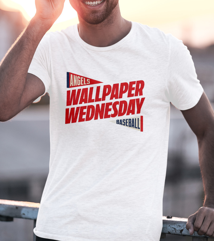 Los Angeles Angels Wallpaper Wednesday Baseball T-Shirt