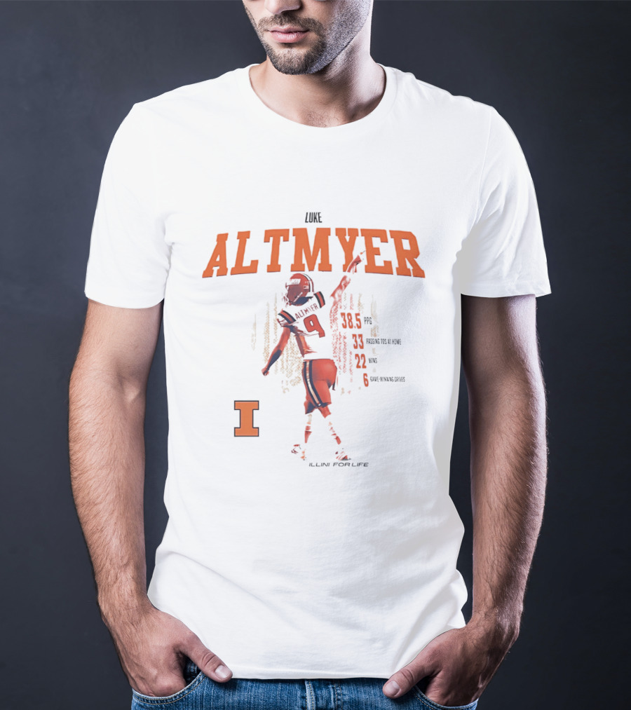 Luke Altmyer Passing Stats Illini For Life Illinois Fighting Illini T-Shirt