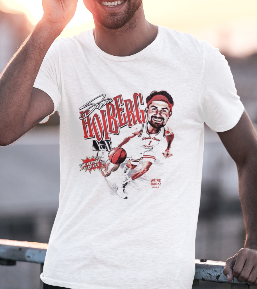Sam Hoiberg Nebraska Cornhuskers Basketball Player Dribbling T-Shirt