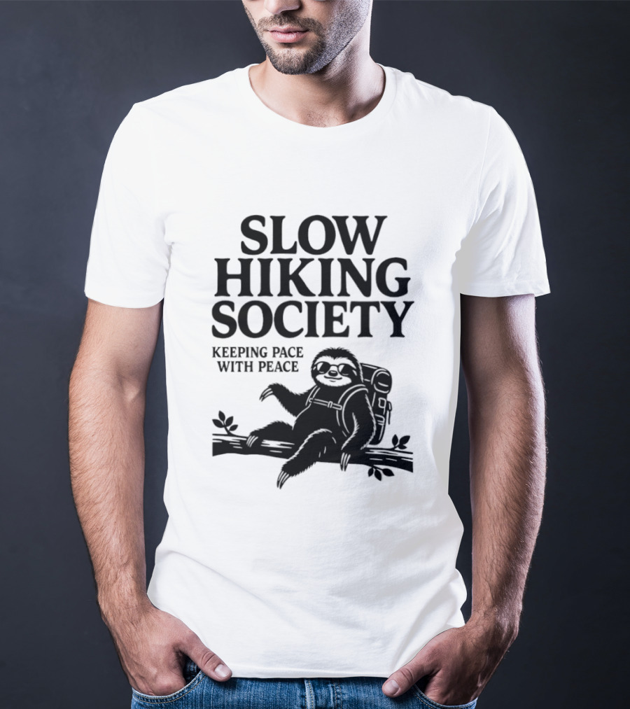 Slow Hiking Society Sloth Keeping Pace With Peace T-Shirt