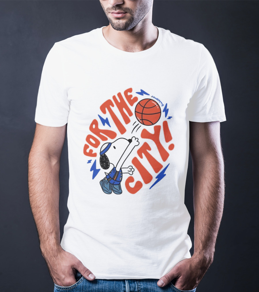 Snoopy For The City Oklahoma City Thunder Basketball T-Shirt
