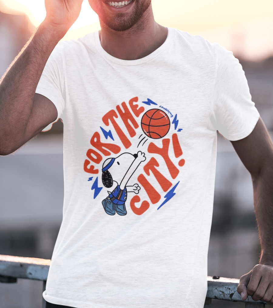 Snoopy For The City Oklahoma City Thunder Basketball T-Shirt