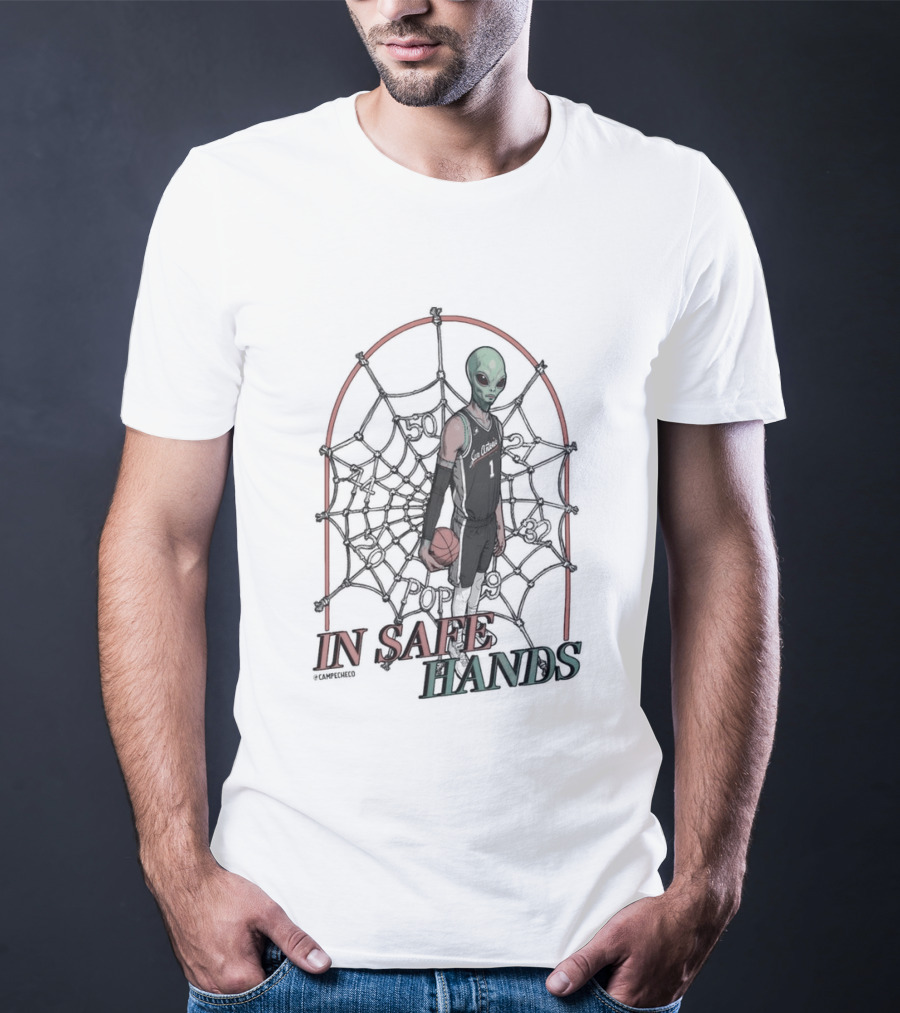 Spurs Victor Wembanyama Alien Spider Theme In Safe Hands T-Shirt