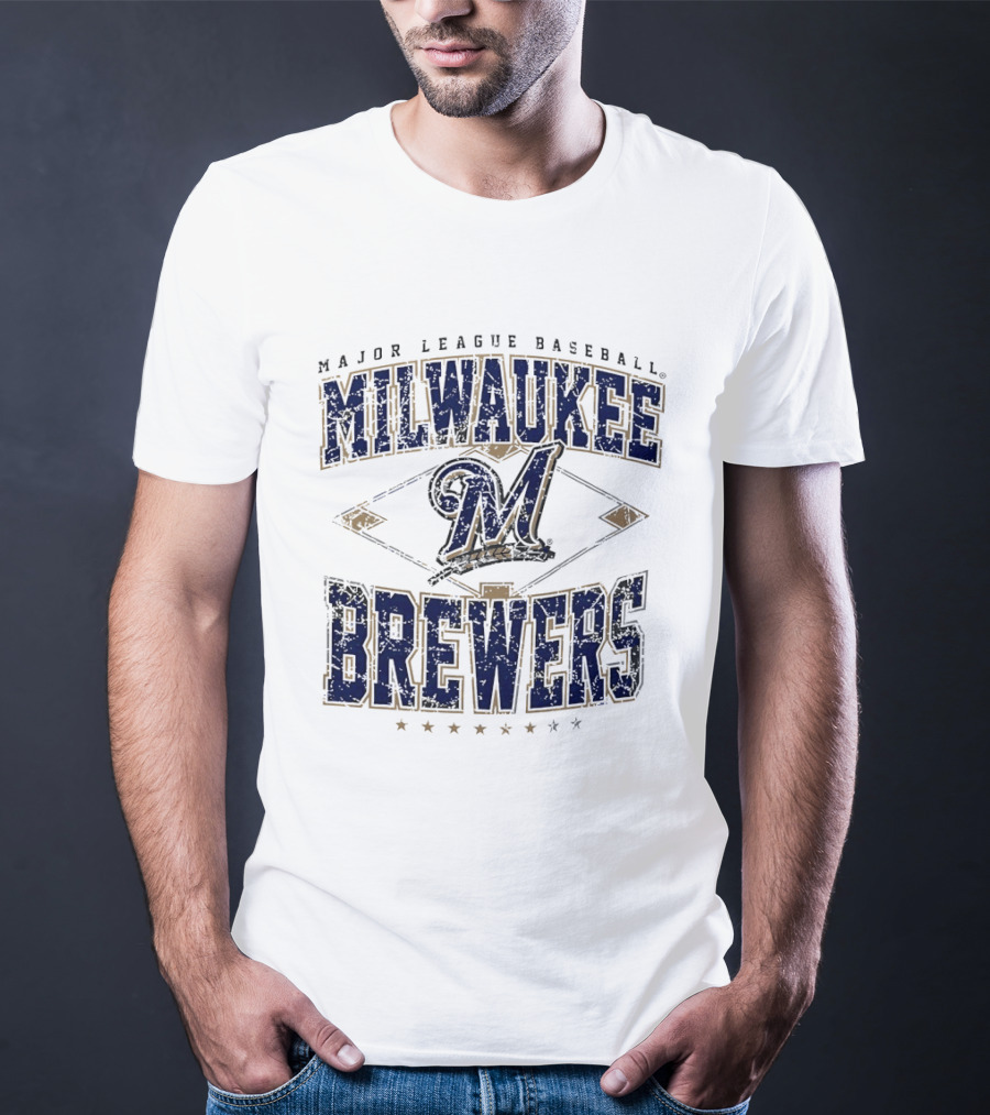 Milwaukee Brewers Major League Baseball Cooperstown M Diamond T-Shirt