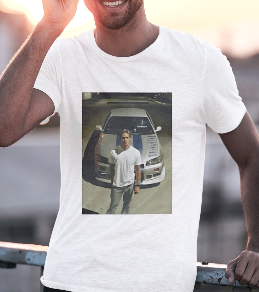 Paul Walker Nissan Skyline GT R R34 Fast And Furious Iconic Movie Car Scene T-Shirt