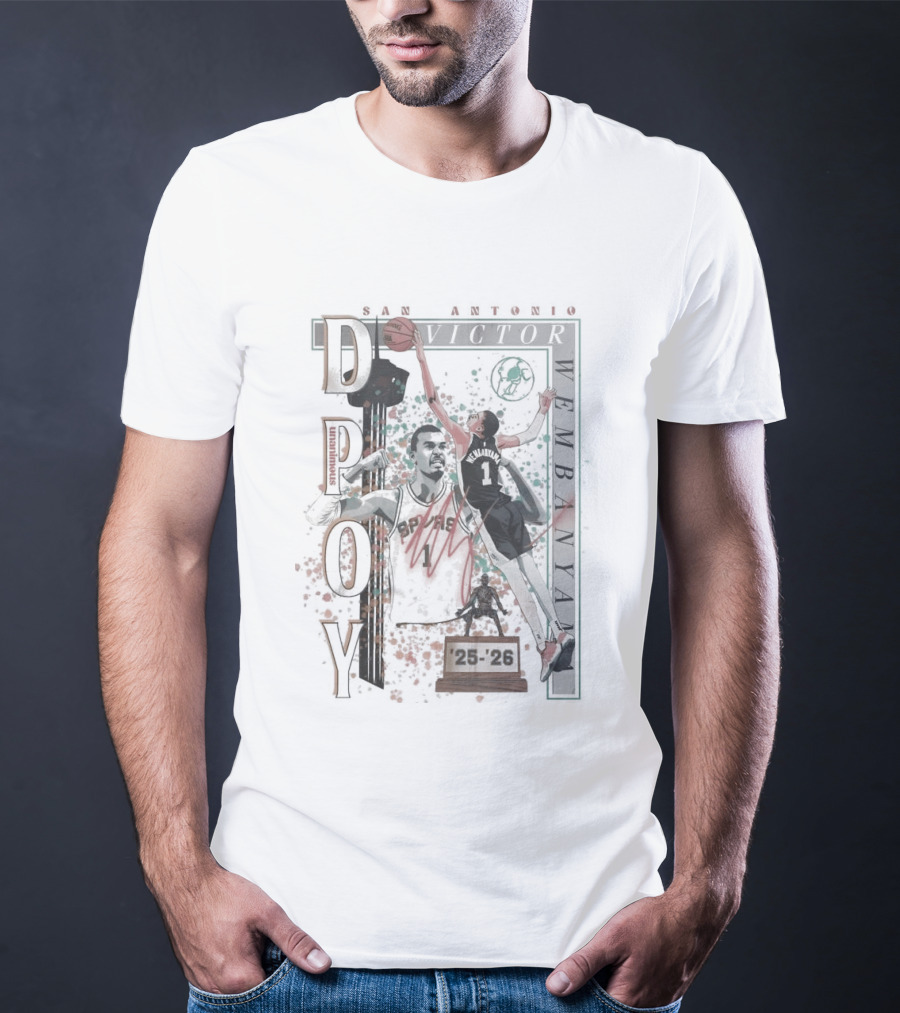 San Antonio Victor Wembanyama 2026 DPOY Basketball Spurs T-Shirt