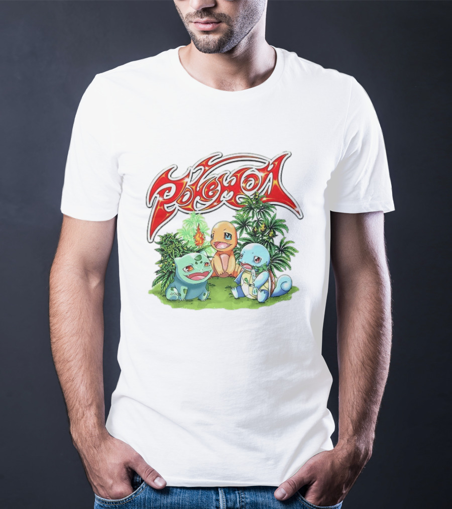 Pokémon Bulbasaur Charmander Squirtle Cannabis T-Shirt