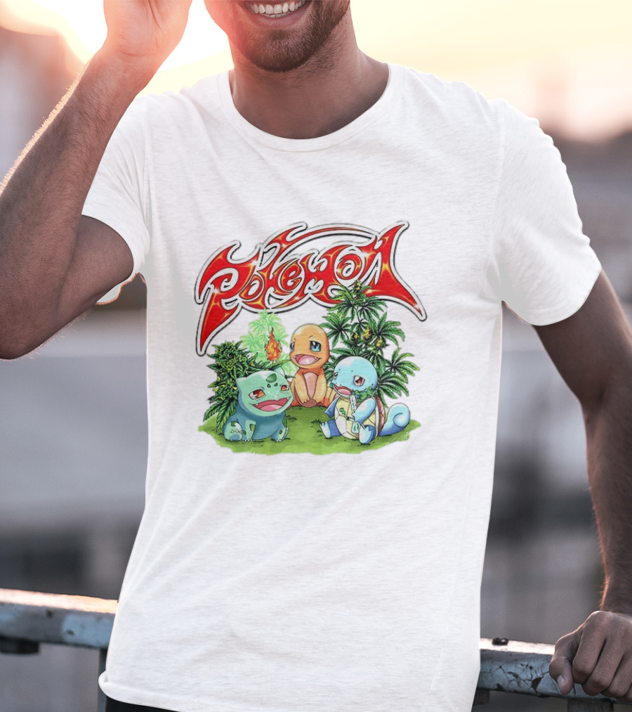 Pokémon Bulbasaur Charmander Squirtle Cannabis T-Shirt