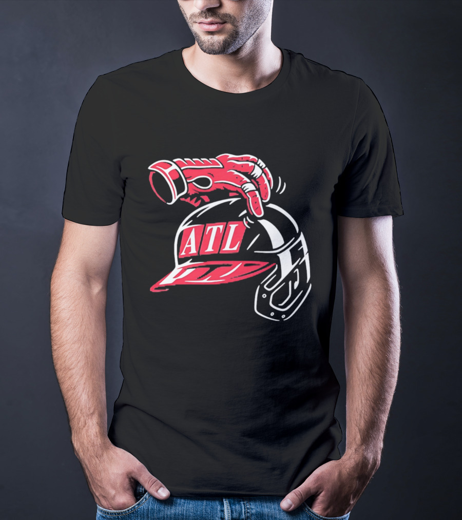 ATL Braves Helmet Head Scratch T-Shirt
