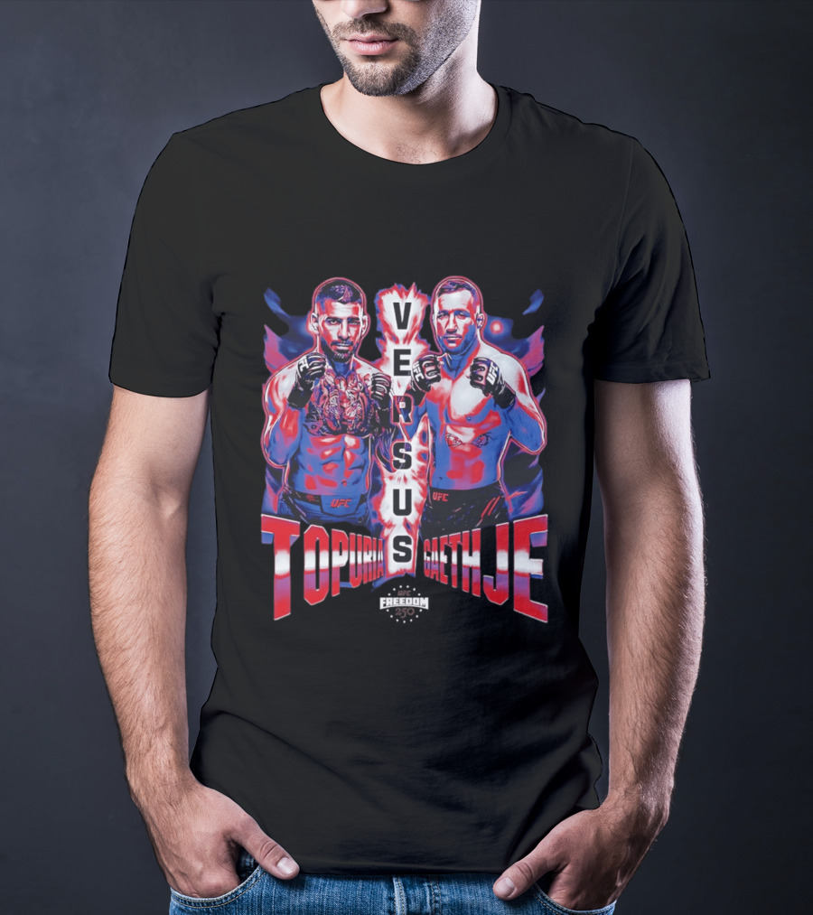 Ilia Topuria Versus Justin Gaethje UFC 250 Matchup T-Shirt