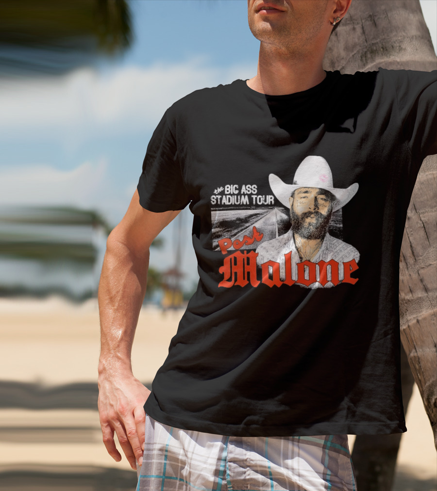 Post Malone Big Ass Stadium Tour Cowboy Hat Tattoo T-Shirt
