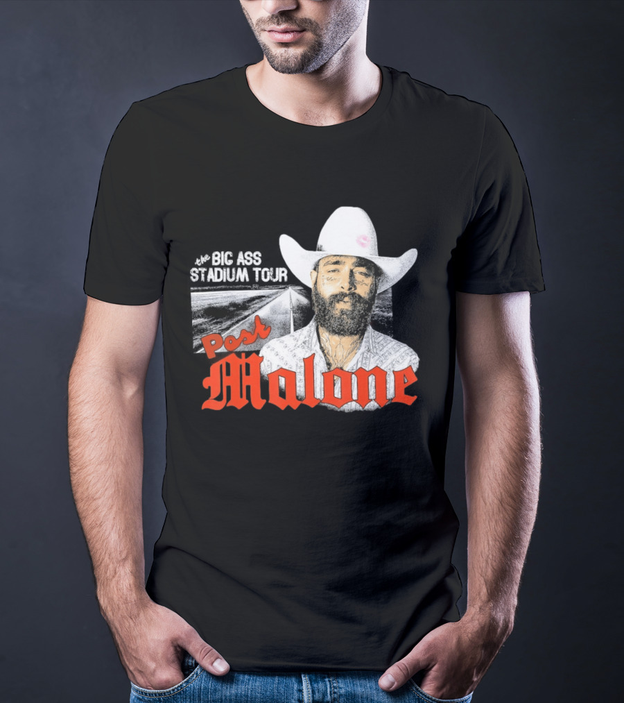 Post Malone Big Ass Stadium Tour Cowboy Hat Tattoo T-Shirt