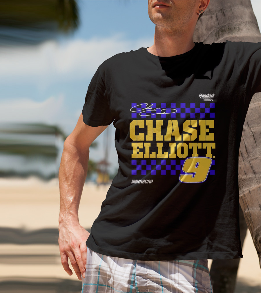 Chase Elliott 9 NASCAR Hendrick Motorsports Vive La Fete Autographed T-Shirt