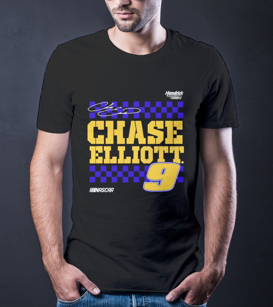 Chase Elliott 9 NASCAR Hendrick Motorsports Vive La Fete Autographed T-Shirt