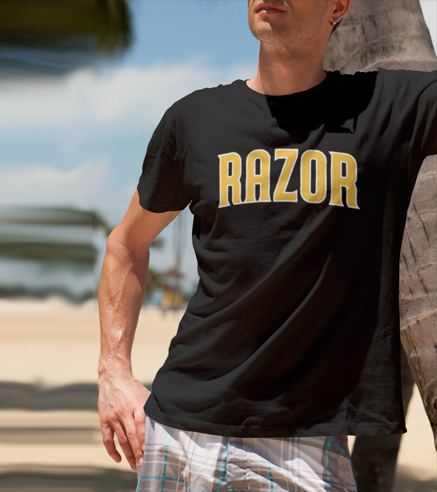 Razor Shines Montreal Expos MLB Yellow Retro Font T-Shirt