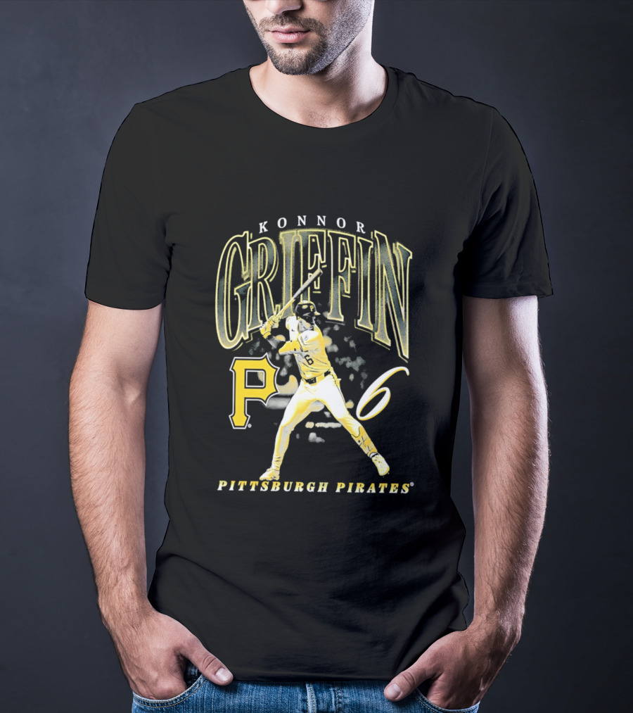 Konnor Griffin 6 Pittsburgh Pirates Baseball Swing Iconic P T-Shirt