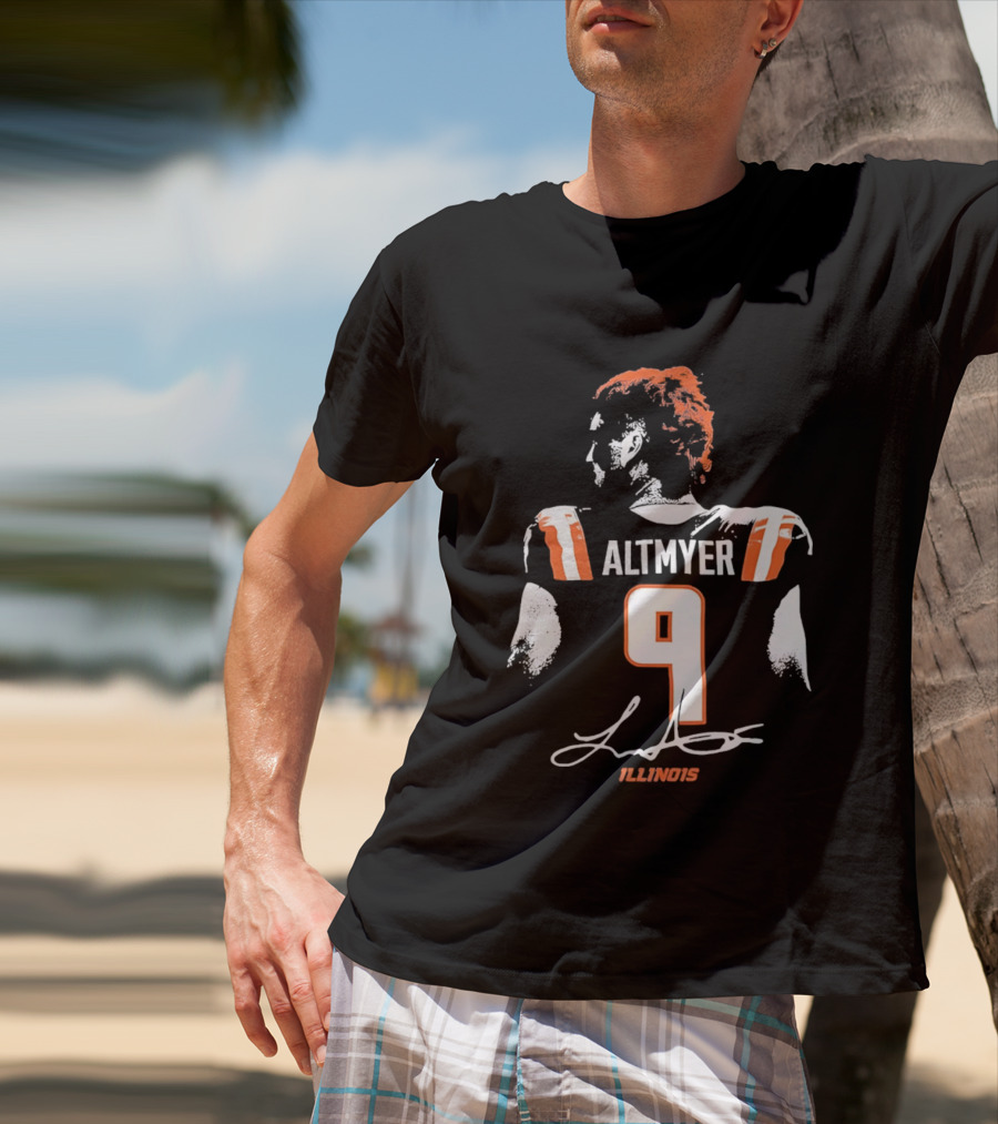 Luke Altmyer 9 Illinois Fighting Illini Football Player T-Shirt