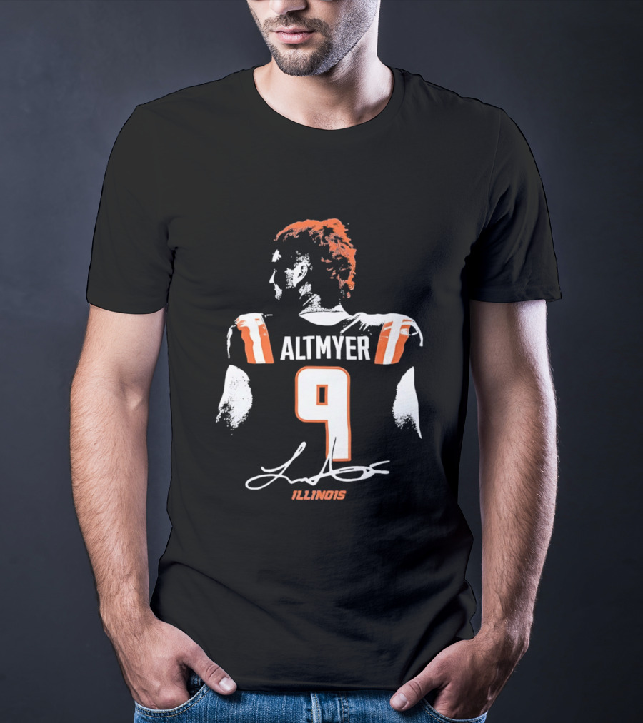 Luke Altmyer 9 Illinois Fighting Illini Football Player T-Shirt