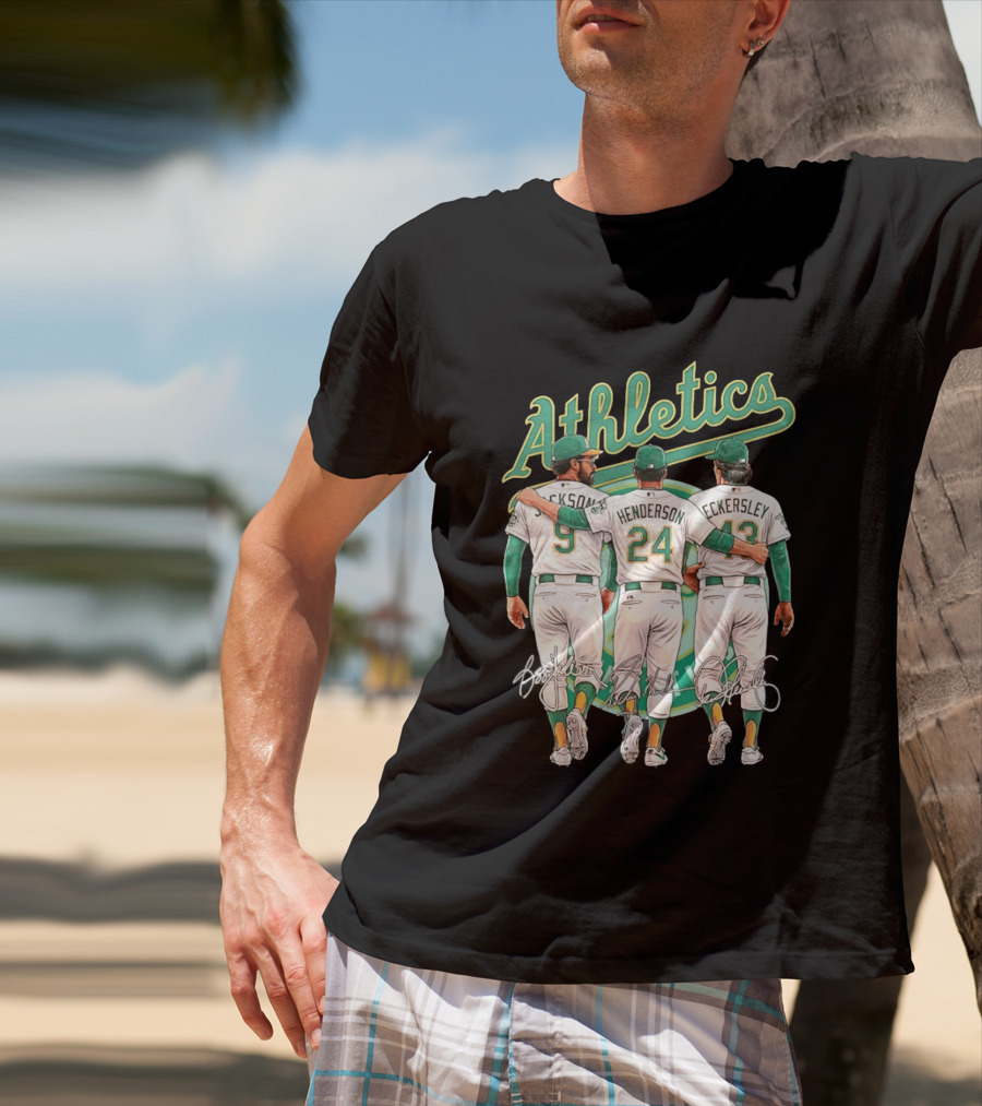 Rickey Henderson Reggie Jackson Dennis Eckersley Oakland Athletics Legends T-Shirt