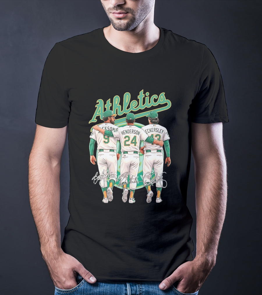 Rickey Henderson Reggie Jackson Dennis Eckersley Oakland Athletics Legends T-Shirt