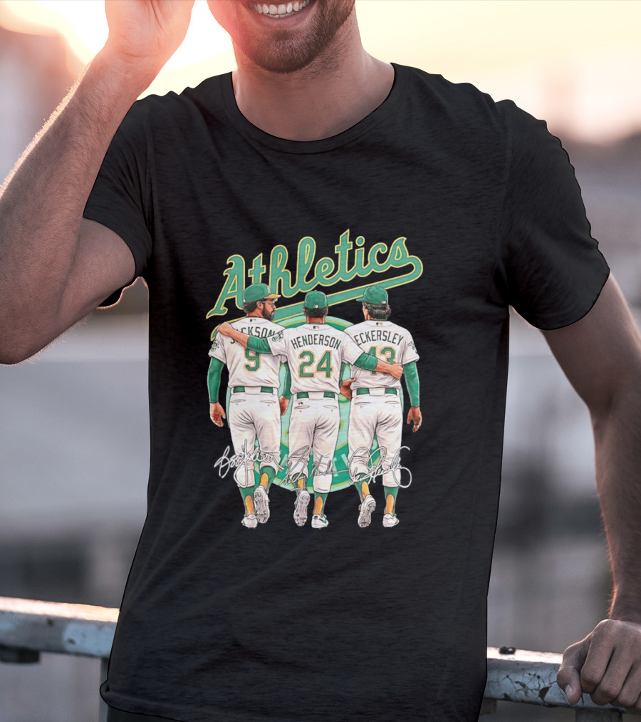 Rickey Henderson Reggie Jackson Dennis Eckersley Oakland Athletics Legends T-Shirt