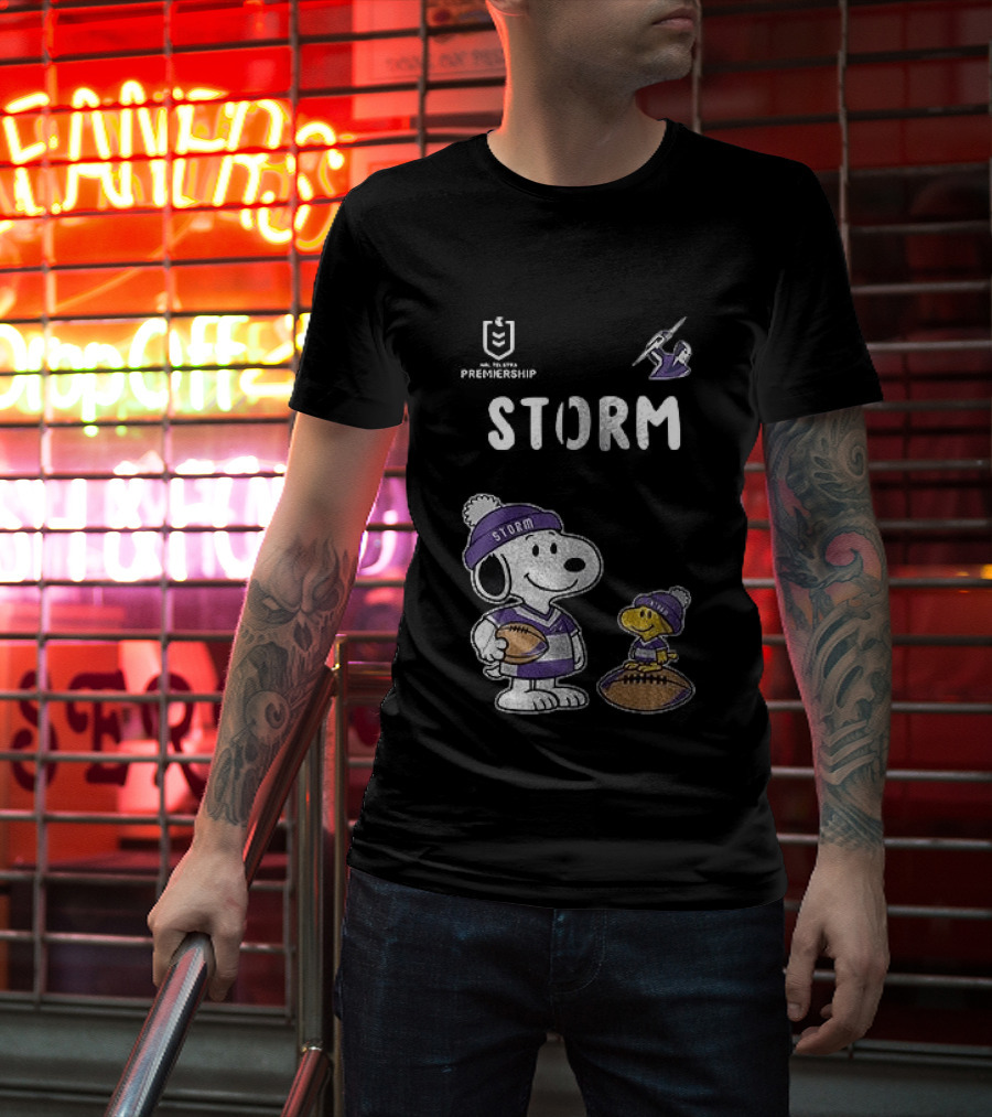 Melbourne Storm Peanuts Collaboration Snoopy Football Team Loyalty T-Shirt