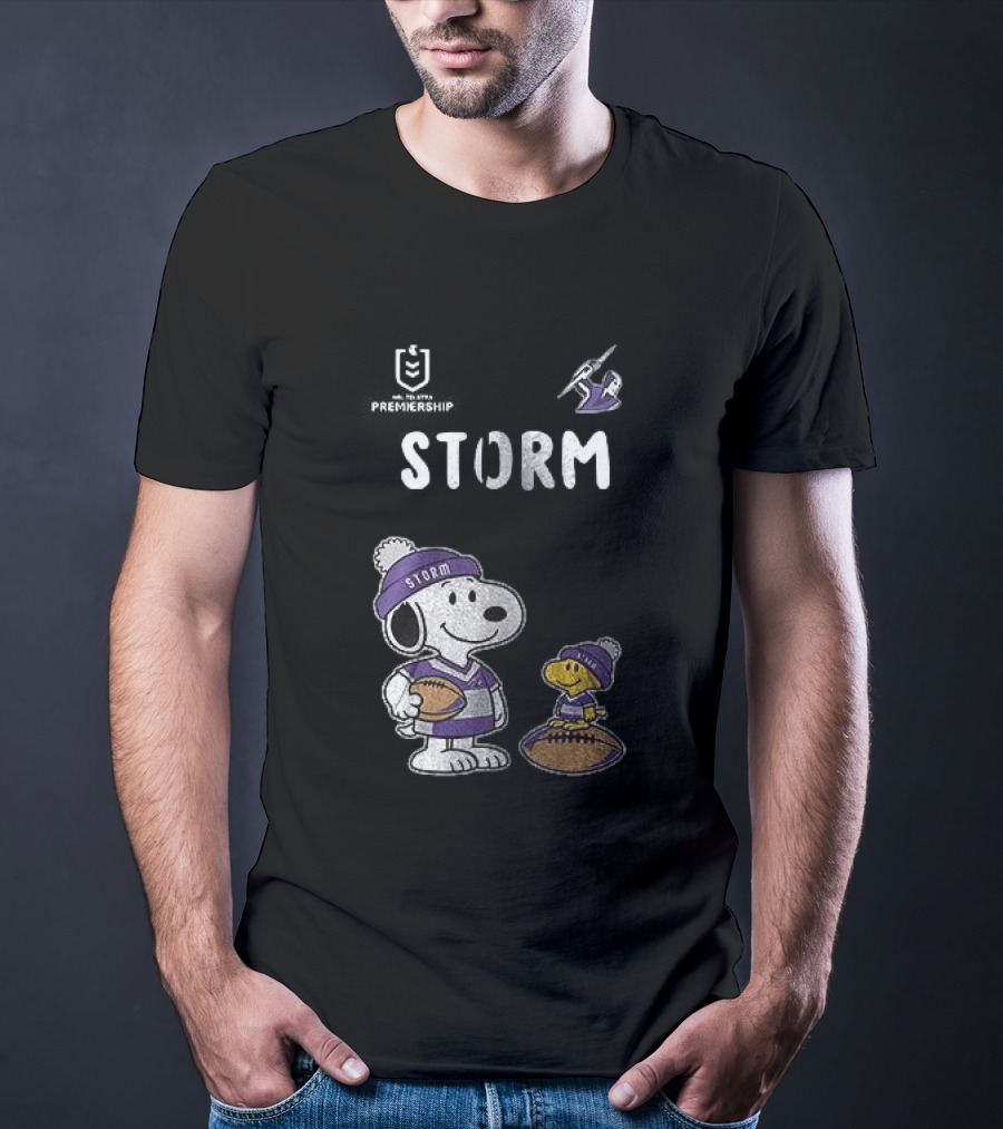 Melbourne Storm Peanuts Collaboration Snoopy Football Team Loyalty T-Shirt