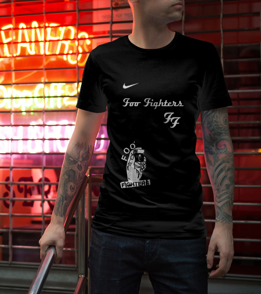 Foo Fighters Nike Do You Love Rock N Roll Skull Tattoo T-Shirt