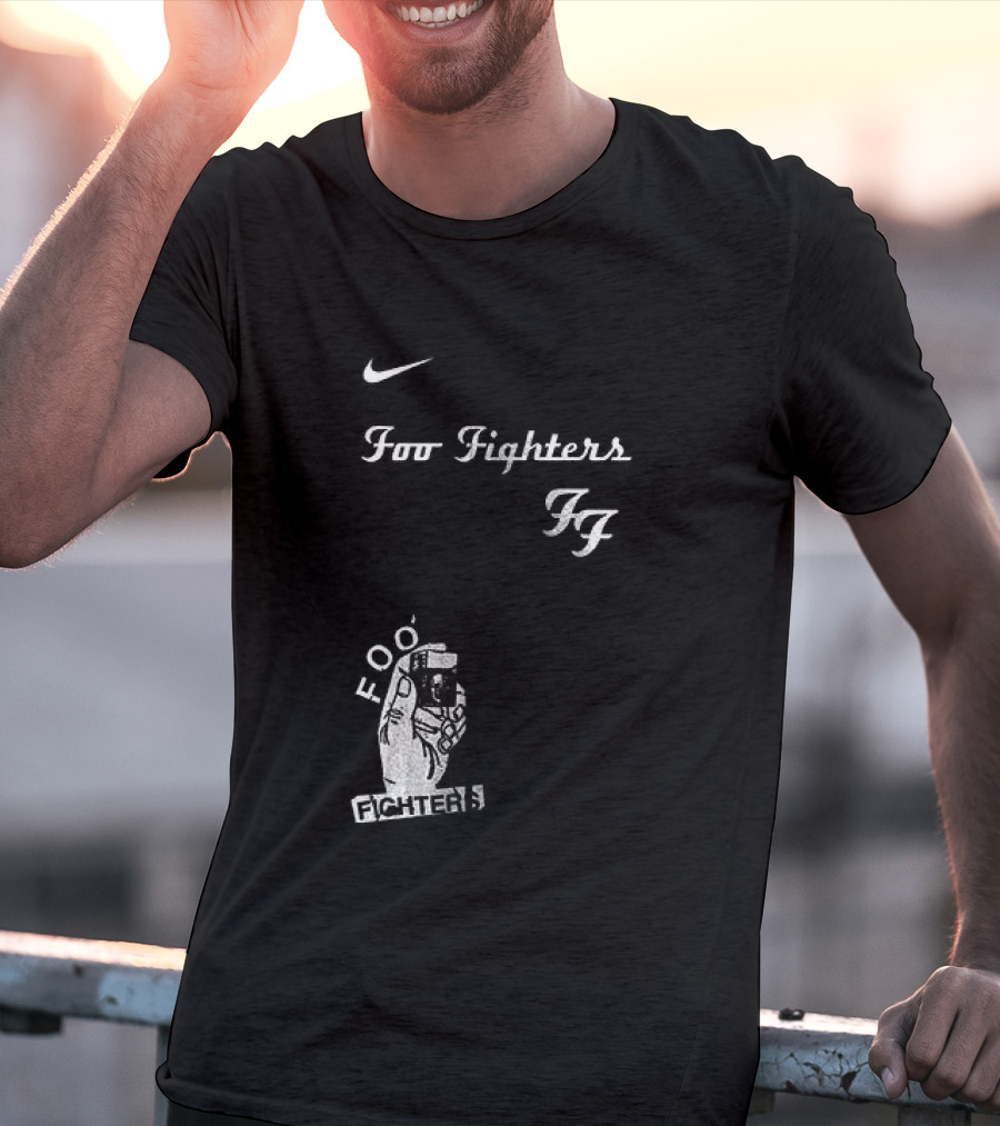 Foo Fighters Nike Do You Love Rock N Roll Skull Tattoo T-Shirt