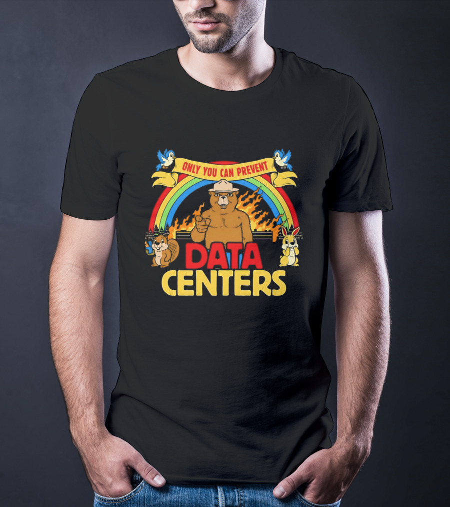 Smokey Bear Only You Can Prevent Rainbow Animals Data Centers T-Shirt