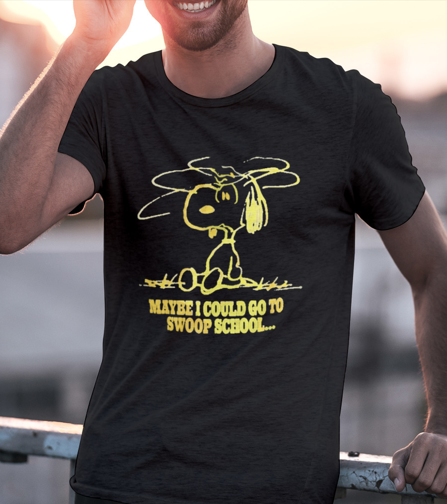 Snoopy Maybe I Could Go To Swoop School Peanuts Comic T-Shirt