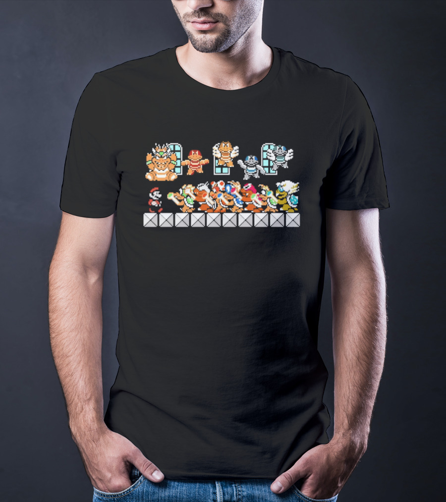 Super Mario 3 Koopalings Boss Battle Pixel T-Shirt